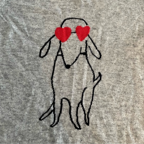 NEW J. Crew Dog With Heart Eyes Merino Wool Blend Intarsia Sweater Womens Medium - Picture 4 of 10
